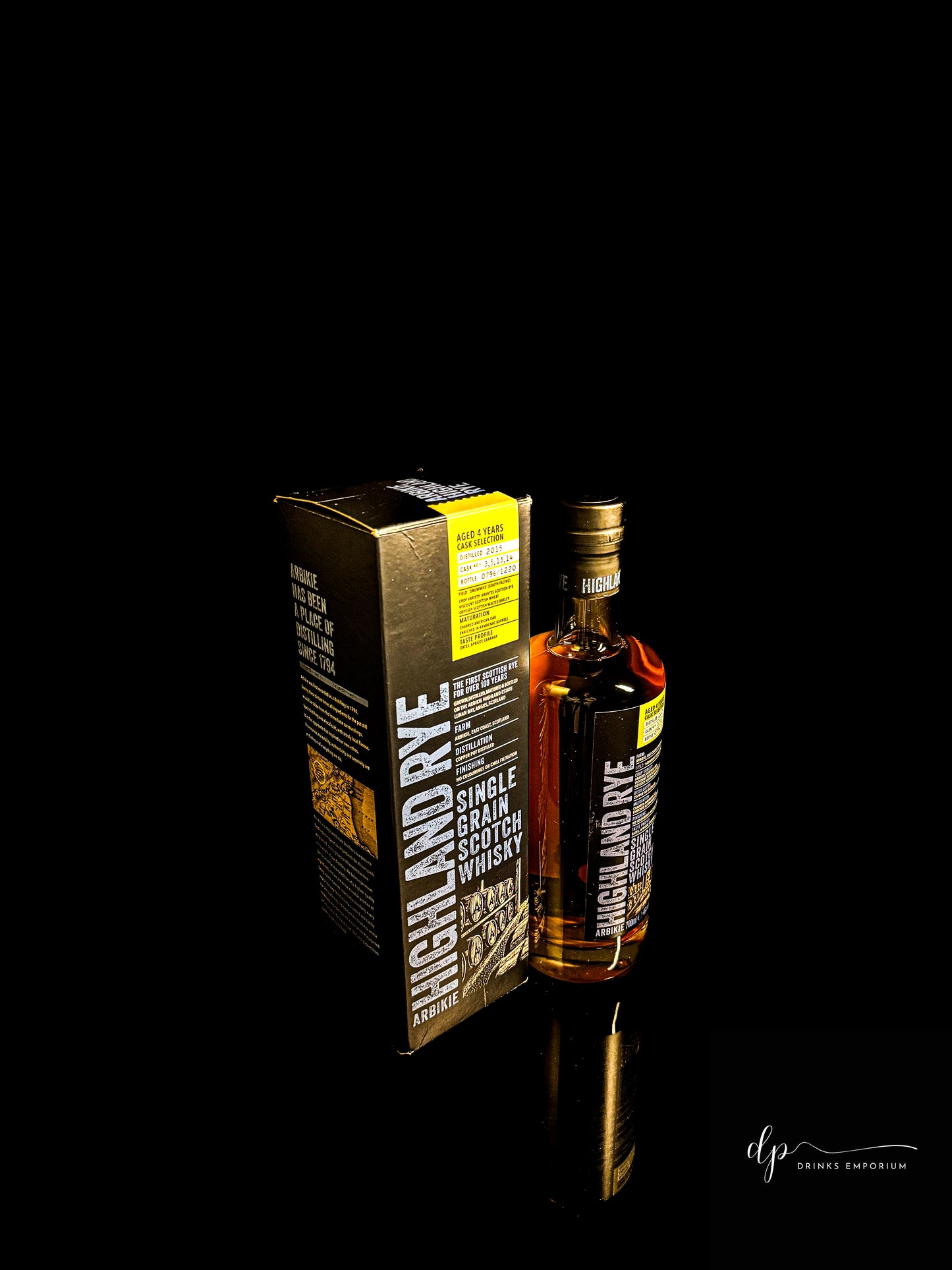 Arbikie Highland Rye Aged 4 Years Old Cask Collection, Distilled 2015