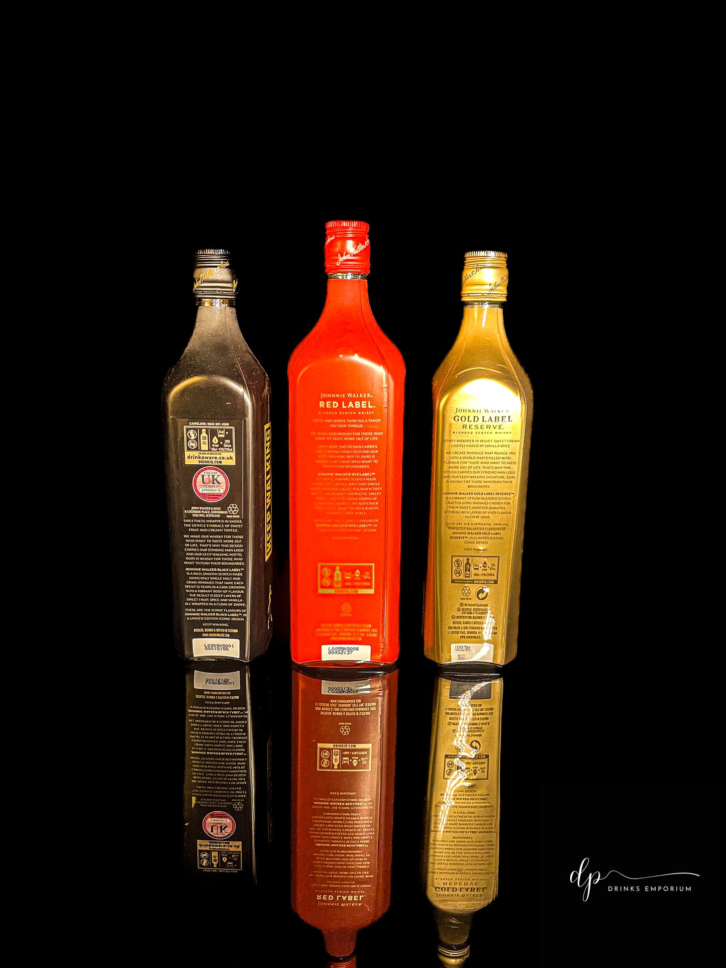 Johnnie Walker Red, Gold & Black 12 Years Old - 200th Anniversary Edition